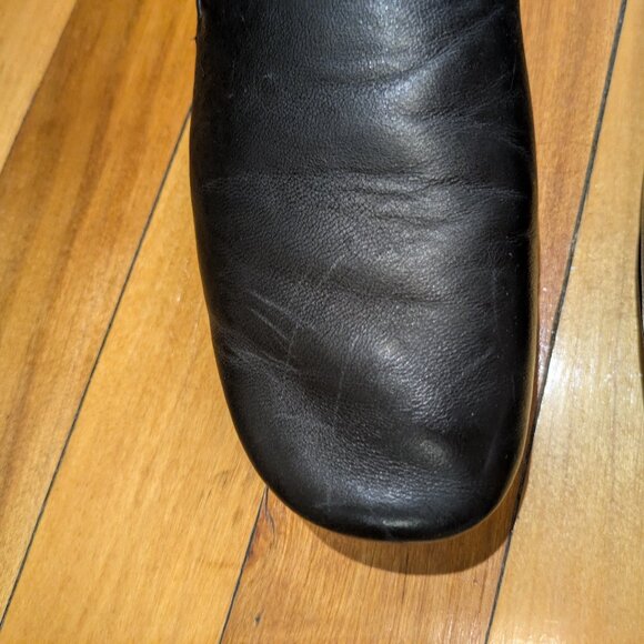 Theory Black Soft Leather Demi Loafers - Picture 3 of 8